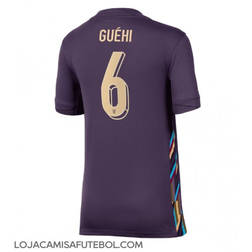 Camisa de Futebol Inglaterra Marc Guehi #6 Equipamento Secundário Mulheres Europeu 2024 Manga Curta